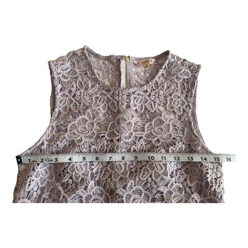 nanette lepore xs lace lavender sleeveless top zipper - Picture 3 of 4